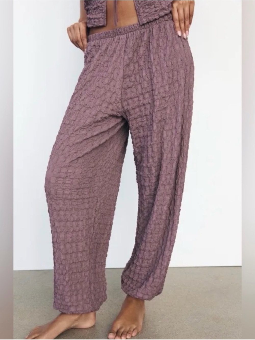 Zara Textured Crinkle Textured Balloon Pants